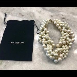 Ann Taylor Pearl & Rhinestone Bauble Necklace